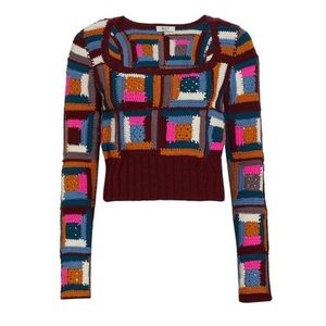 Sea New York Camryn Crocheted Cropped Sweater Size XS